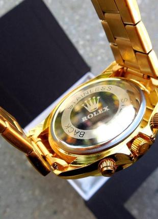 Золотий унісекс наручний годинник rolex / ролекс6 фото