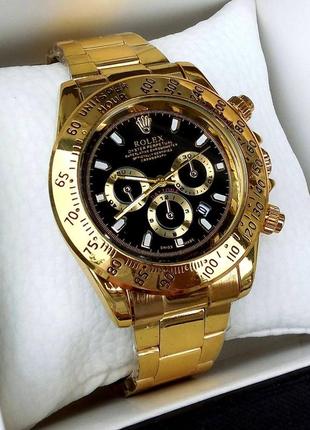 Золотий унісекс наручний годинник rolex / ролекс4 фото