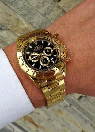 Золотий унісекс наручний годинник rolex / ролекс7 фото