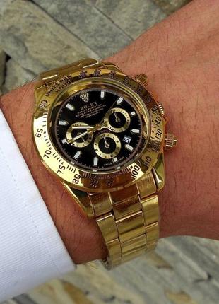 Золотий унісекс наручний годинник rolex / ролекс3 фото
