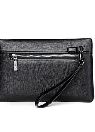 Большой мужской клатч барсетка для документов крокодил черный, мужская сумка кошелек...