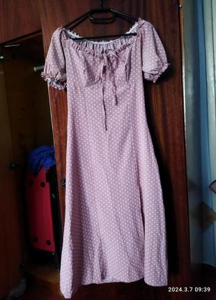Довга сукня з розрізом платье летнее 42 розмір