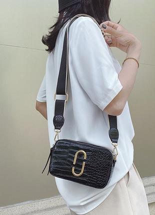 Женская мини сумочка клатч рептилия в стиле marc jacobs, маленькая сумка на плечо крокодил4 фото