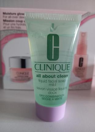 Clinique liquid facial soap mild рідке мило для сухої та комбінованої шкіри 30мл.