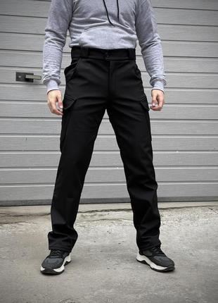 Чоловічі тактичні штани карго з плащівки чорні