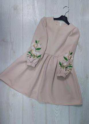 Нарядное платье с вышитыми💮 рукавами 🌿бавовна