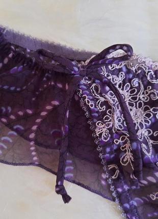 Фіолетові стрінги з рюшкой і бантиком*2 фото