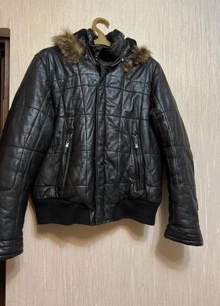 Кожаная зимняя куртка offset