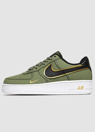 Кроссовки nike air force 1 low '07 double swoosh olive