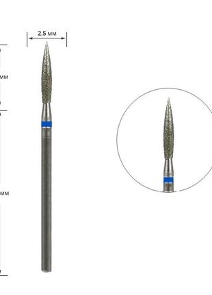 Алмазная фреза острое пламя ø 2.5 мм, синяя насечка, 243l-025b1 фото