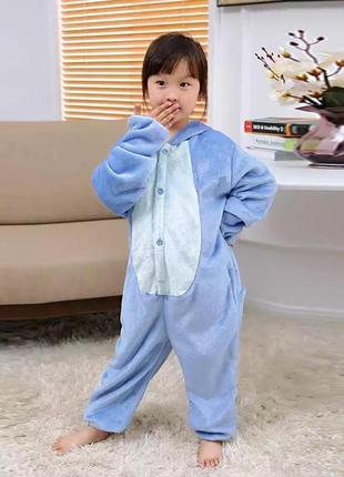 Костюм кігурумі стіч синій піжама піжами дитячі дорослі костюми кінгурумі стіч блакитний ститч кенгурушки 1208 фото