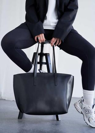 Жіноча сумка чорна сумка велика сумка чорний шопер чорний шоппер
