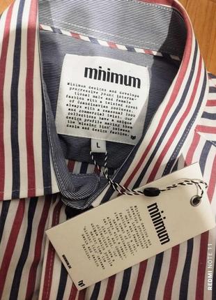 Функціональна бавовняна сорочка у смужку пргресивного бренду з данії minimum.нова, з біркою3 фото
