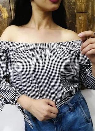 Модна блузка-сорочка, рукава на зав'язках р. 22.