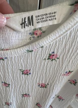 Плаття біло-рожеве у квіточку h&m, 6-8років3 фото