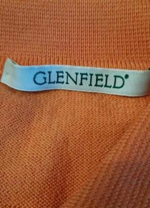 Помаранчева кофта кардиган 100% вовна glenfield woolmark3 фото