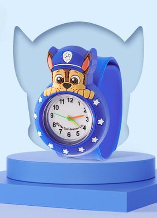 Детские наручные часы paw patrol щенячий патруль гонщик чейз, синие