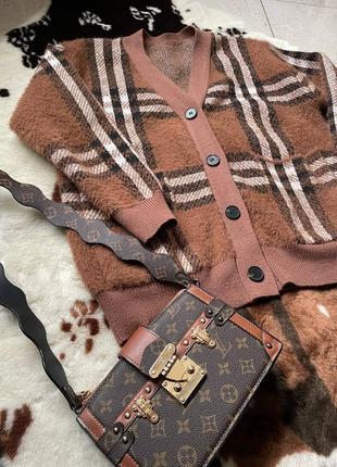 Крутой новый, шикарный кардиган в стиле burberry, кофта накидка