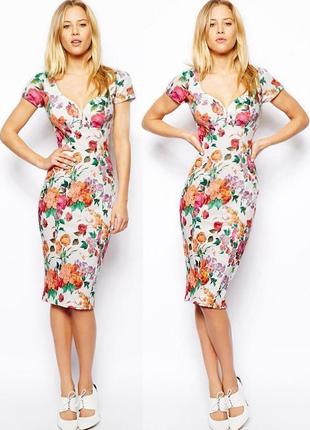 Распродажа платье asos миди классическое с цветочным принтом в стиле моники белучки2 фото