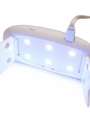 Компактна лампа uv/led sun mini для нігтів на usb-кабелі, білий2 фото