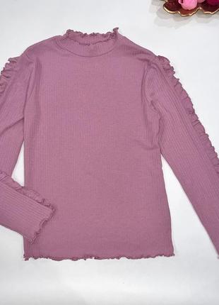 🌈комплект для дівчинки розмір: 140/146  🎀 красивенна кофта-гольф рожевого кольору в рубчик. бренд: g3 фото