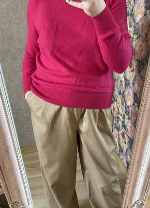 Розовый кашемировый джемпер пуловер 50-52 р