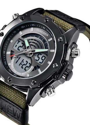 Армейские мужские наручные часы на тканевом ремешке, прочные военные часы с подсветкой секундомером будильник5 фото