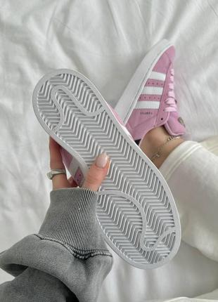 Жіночі кросівки adidas campus pink адідас кампус рожевого кольору3 фото