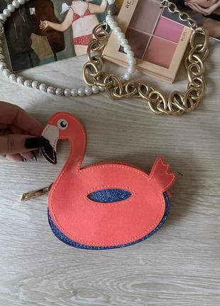 Красивый маленький кошелек фламинго