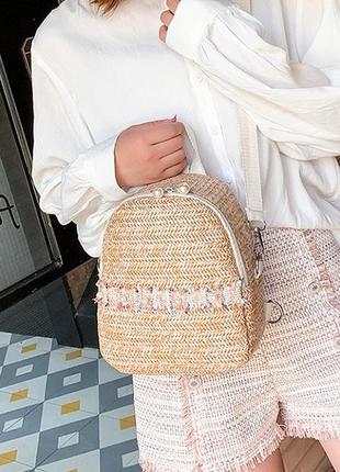 Маленький дитячий рюкзачок плетений6 фото