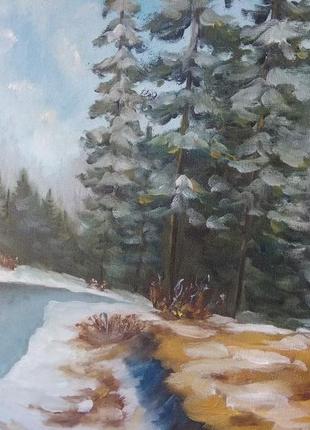 Картина, масляная живопись, пейзаж "зима"2 фото