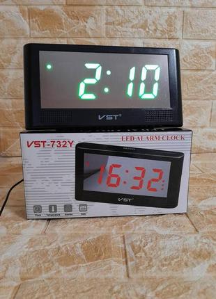 Годинник електронний настільний з датою та термометром led alarm clock vst-732y