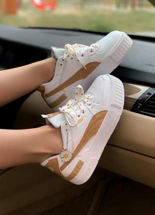 Puma cali yellow  🆕 женские кроссовки пума калйи  🆕 белые/желтые