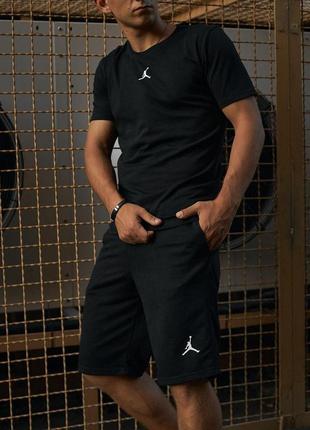 Комплект jordan чорний футболка + шорти