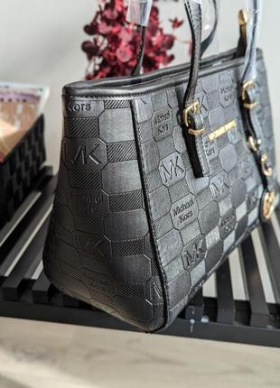 Класична жіноча сумка michael kors shopper велика брендова жіноча сумка майкл корс чорний шкіряний жіночий шопер4 фото