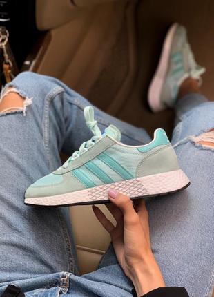 adidas OVP marathon mint 🆕 женские кроссовки адидас  🆕 бирюзовые / белые4 фото