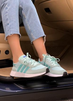 adidas OVP marathon mint 🆕 женские кроссовки адидас  🆕 бирюзовые / белые6 фото