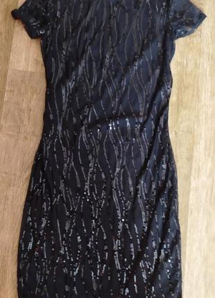 Вечернее чёрное платье с паетками от oodji4 фото