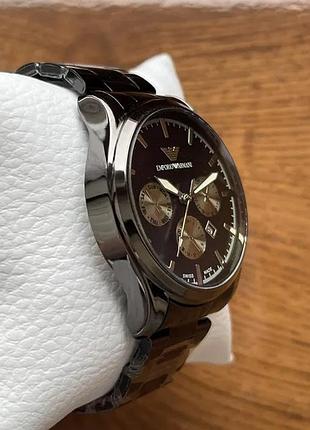 Новий чоловічий годинник armani на браслеті чорного кольору