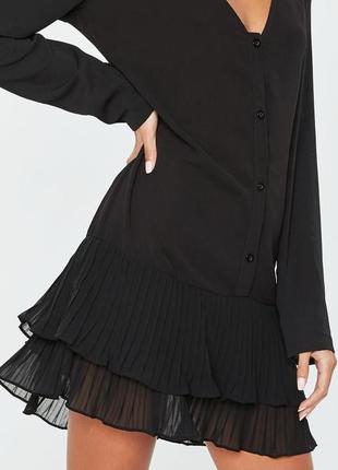 Платье черное с плиссировкой на подоле оригинал бренд - missguided размер s-m5 фото