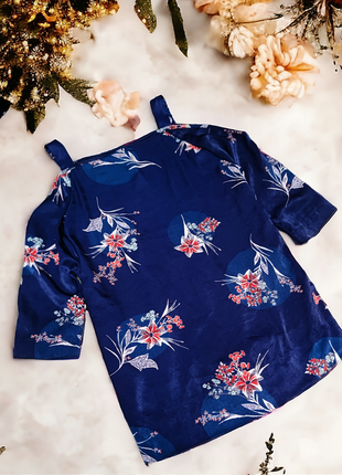 Блуза топ с открытыми плечами m&s цветы шри-ланка этикетка