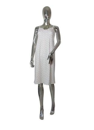 Женская ночная платье рубашка с принтом божьи коровки ночнушка роксана белая