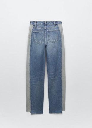 Стильні джинси zara straight-leg mid-rise jeans4 фото