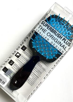 Расческа для волос superbrush plus hollow comb (черный, голубой)