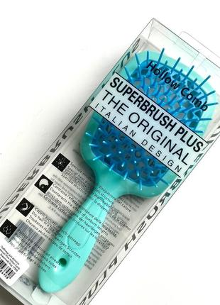 Расческа для волос superbrush plus hollow comb (мята, голубой)1 фото