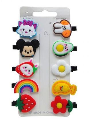 Fg16045m набір заколок для дітей, серія мікс,  10шт в наборі