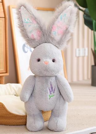 М'яка іграшка милий кролик, сірий, 60 см, тм dreamtoys