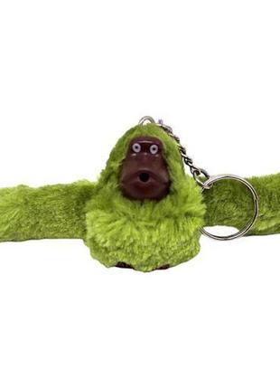 Брелок меховой "горилла", зеленый