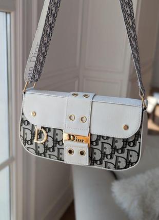 Черная женская сумочка-багет dior брендовая маленькая женская сумка диор стильная сумочка через плечо