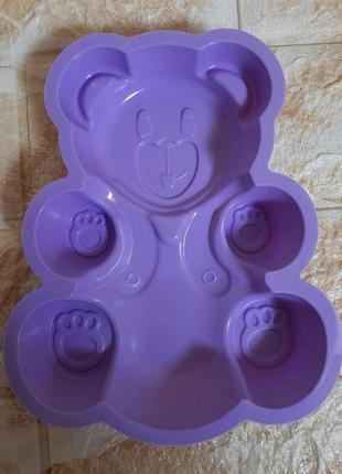 Медведь валера/силиконовая форма для выпечки желейный валерка/мишка барни, 16,5/13,5см4 фото